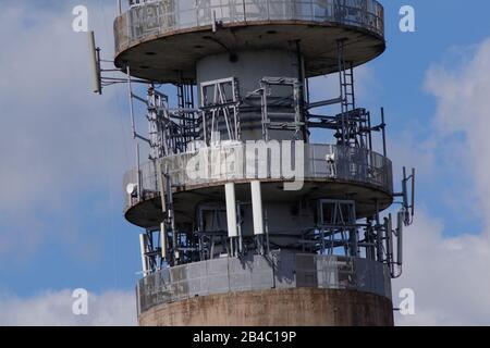 Reinforced concrete television tower, landmark of the state capital ...