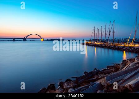 The Fehmarnsund bridge (Fehmarn Sound Bridge) on the german island Fehmarn Stock Photo