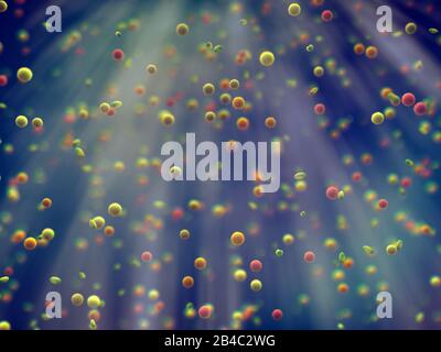 Pollen allergy is also known as hay fever or allergic rhinitis, Airborne pollen grains Stock Photo