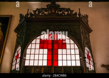 Spain, Canary Islands, La Palma Island, Santa Cruz de la Palma, Plaza Espana, Iglesia del Salvador church, interior, NR Stock Photo