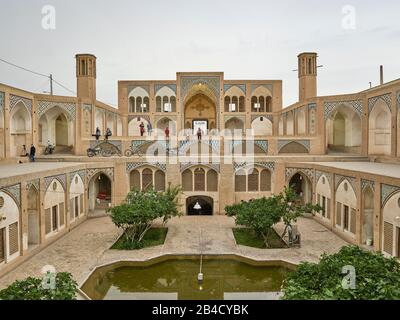 The Agha Bozorg mosque in the historic center of the Iranian city of Kashan, taken on April 28, 2017. The mosque was built at the end of the 18th century by Master Mi'mar Ustad Haj Sa'ban-ali. | usage worldwide Stock Photo