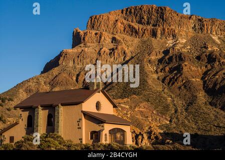 Spain, Canary Islands, Tenerife Island, El Teide Mountain, Ermita de Nuestra Senora de las NIeves chapel Stock Photo