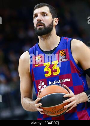 Berlin, Germany, March 04, 2020: Basketball player Nikola Mirotic of FC Barcelona during the EuroLeague basketball match between Berlin and Barcelona Stock Photo