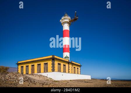 Spain, Canary Islands, Tenerife Island, Poris de Abona, Faro de Punta de Abona lighthouse Stock Photo