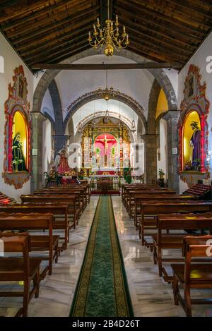 Spain, Canary Islands, Tenerife Island, Santiago del Teide, Iglesia de San Fernando Rey church, interior Stock Photo