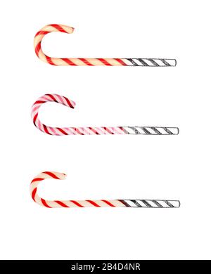 christmas loading sign with candy cane Stock Photo