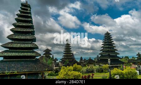 Roofs in Pura Besakih Temple in Bali Island, Indonesia. Stock Photo
