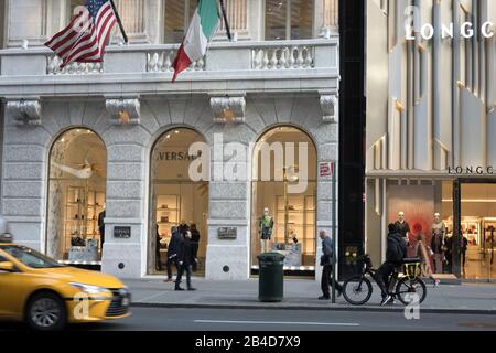 Designer Stores line Fifth Avenue, New York City, USA Stock Photo