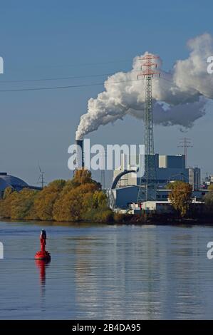 Europe, Germany, Hamburg, Moorburg, coal-fired power plant Moorburg, operator Vattenfall, on the southern Elbe, Stock Photo