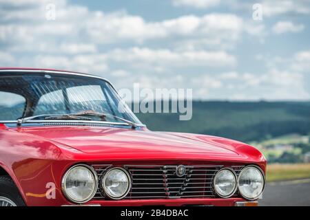 Michelstadt, Hesse, Germany, detail of the front of an Alfa GTV, built in 1972, 2 liter displacement, 220 hp Stock Photo