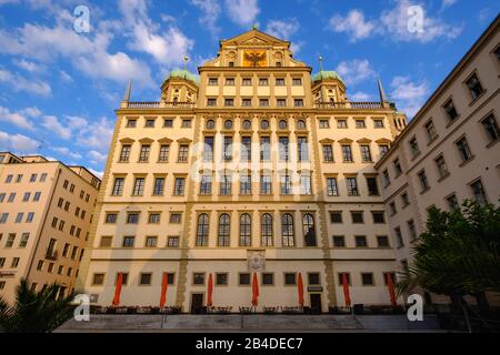 Rathaus Ostfassade at Elias Holl Platz, Augsburg, Swabia, Bavaria, Germany Stock Photo