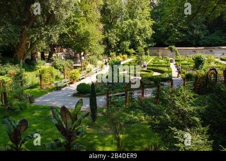Herb garden at the Red Gate, Augsburg, Swabia, Bavaria, Germany Stock Photo