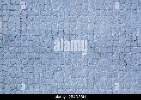 texture of light blue wall covered with small tiles Stock Photo