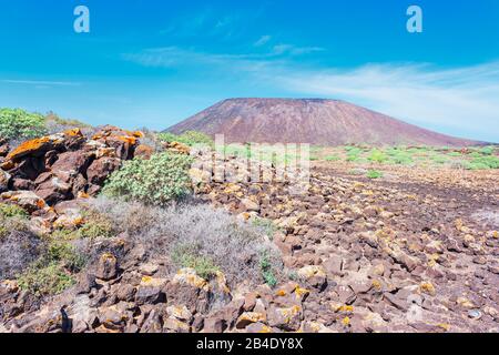 Volcanic landscape, Lobos Island, Fuerteventura, Canary Islands, Spain Stock Photo