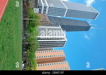 Chicago's downtown skyscrapers with dominant John Hancock Center, designed by Architects Skidmore, Owings and Merrill Stock Photo