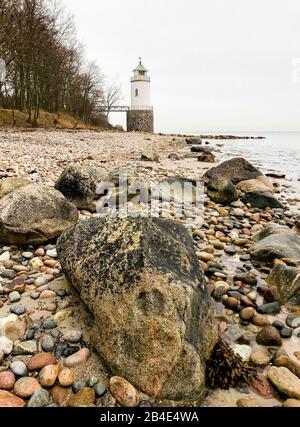 Leuchtturm; Als; Alsen; Insel; Landschaft; Dänemark Stock Photo