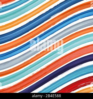 Colorful pattern with paint brushes strokes Stock Vector