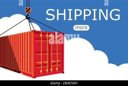 Shipping container on blue sky Stock Vector