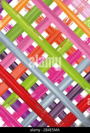 Colorful pattern with paint brushes strokes Stock Vector