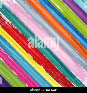 Colorful pattern with paint brushes strokes Stock Vector