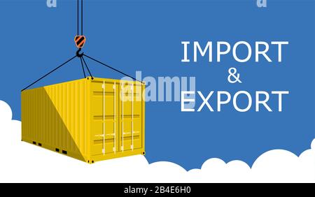 Shipping container on blue sky Stock Vector