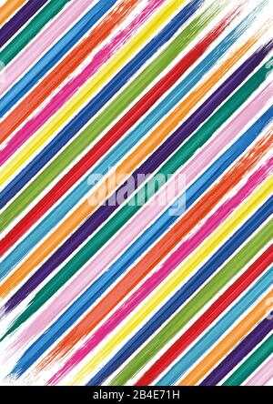 Colorful pattern with paint brushes strokes Stock Vector