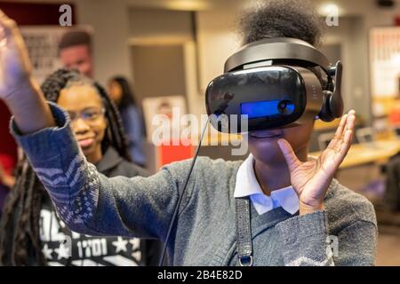 Detroit, Michigan - Code313, a nonprofit program for Detroit youth aged 7-17, offers free workshops on computer coding and other technology-based subj Stock Photo