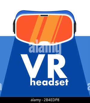 VR headset device in flat style Stock Vector