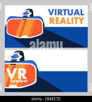 VR headset device in flat style Stock Vector