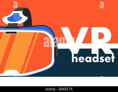 VR headset device in flat style Stock Vector