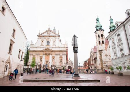 St. Maria Magdalena Square, St. Peter and Paul Church, St. Andreas Church, Krakow Old Town, Poland Stock Photo