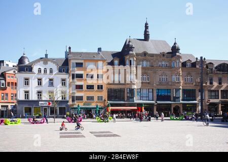 Crescent house at the town hall square, Esch an der Alzette, Luxembourg, Europe Stock Photo