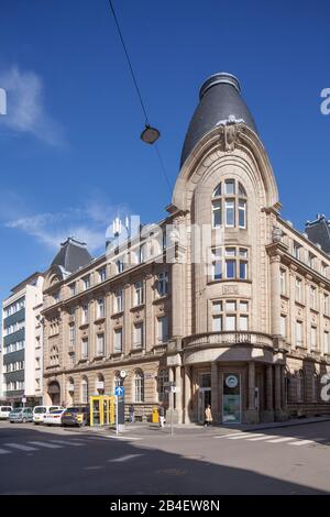 Main post office from 1930, Art Nouveau house, Esch an der Alzette, Luxembourg, Europe Stock Photo