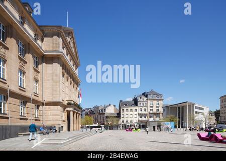 Town Hall at the Town Hall Square, Esch an der Alzette, Luxembourg, Europe Stock Photo