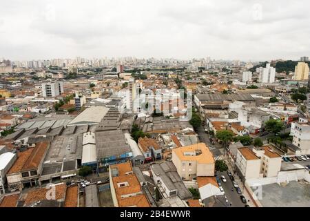 Aerial view of the Urbanization, Cambuci, São Paulo, Brazil Stock Photo