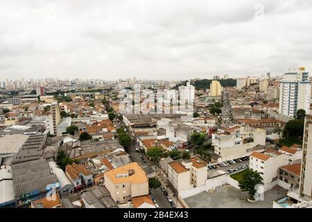 Aerial of the Urbanization, Cambuci, São Paulo, Brazil Stock Photo