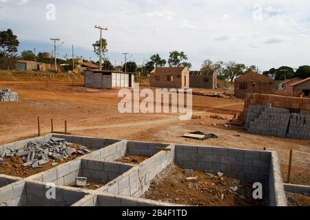 Construction of Popular Neighborhood, City, Goiânia, Goiás, Brazil Stock Photo