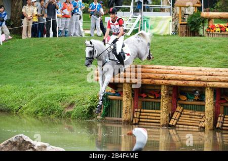 Olympic Games 2008, Hong Kong (Beijing Games) August 2008, Alex Hua Tian (CHN) riding Chico, dressage Grand Prix Stock Photo