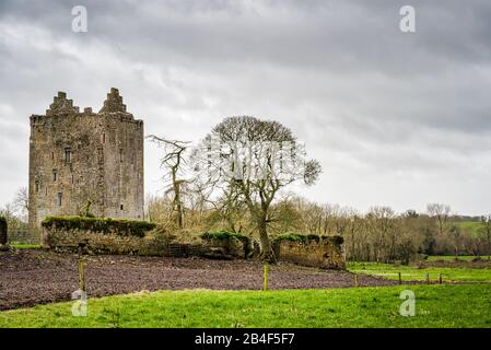 Lackeen Castle in rural County Tipperary in Ireland Stock Photo