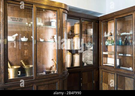 Tallinn, old town, historical council pharmacy, museum room Stock Photo