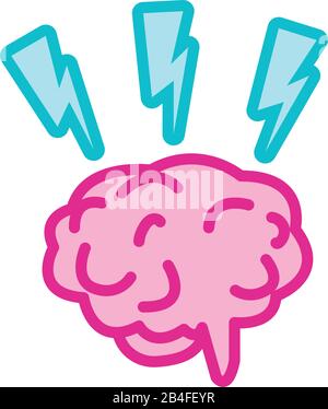 brain human with rays line style icon Stock Vector Image & Art - Alamy