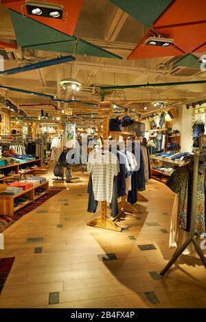 BANGKOK, THAILAND - JUNE 21, 2015: clothes on display at Pull & Bear store in Siam Center. Siam Center was built in 1973 as one of Bangkok's first sho Stock Photo