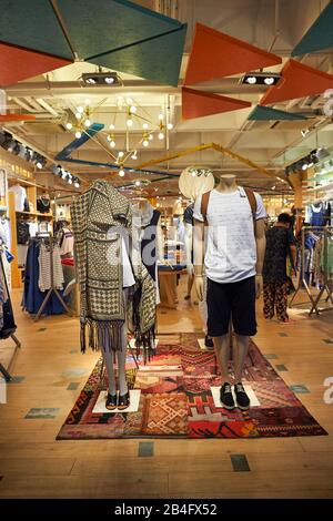 BANGKOK, THAILAND - JUNE 21, 2015: clothes on display at Pull & Bear store in Siam Center. Siam Center was built in 1973 as one of Bangkok's first sho Stock Photo