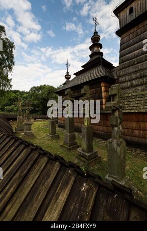 Europe, Poland, Podkarpackie Voivodeship, Wooden Architecture Route, Kotan - church Stock Photo