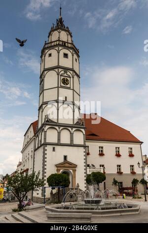 Europe, Poland, Nysa County, Opole Voivodeship, Paczkow / Patschkau, town hall and city center