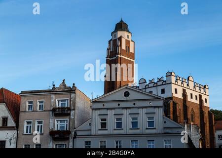 Europe, Poland, Nysa County, Opole Voivodeship, Paczkow / Patschkau, town hall and city center
