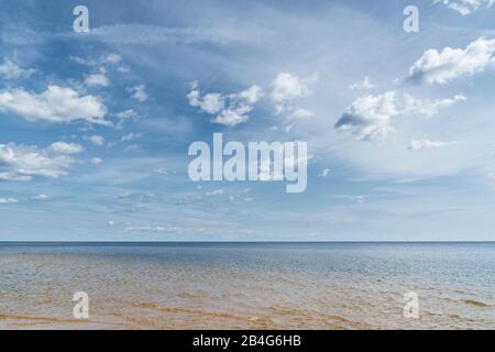 Estland, Peipsi Järv, Peipsi-See, Strand bei Kauksi, Horizont, Weite Stock Photo