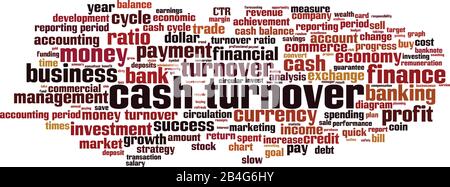 Cash turnover word cloud concept. Collage made of words about cash turnover. Vector illustration Stock Vector