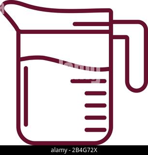 Measureing Cup Jar icon over white background, line style, vector illustration Stock Vector