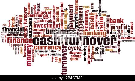 Cash turnover word cloud concept. Collage made of words about cash turnover. Vector illustration Stock Vector